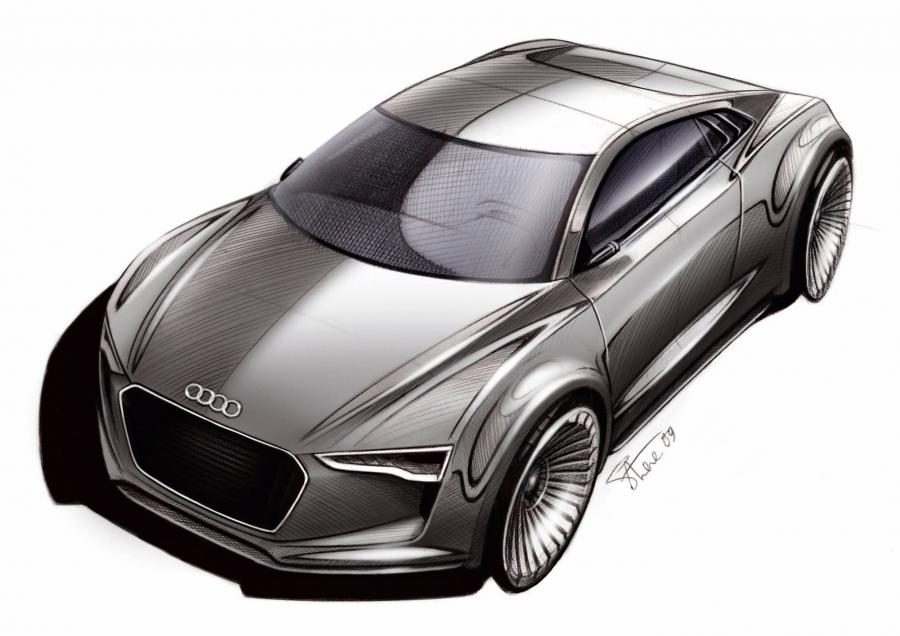 Эскиз Audi e-Tron Detroit Showcar 2010 года  (фото 55 из 109)